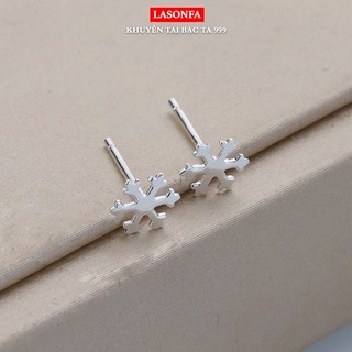 Bông tai, khuyên tai mini bạc ta S999 LASONFA nguyên chất sáng bóng - Hàng thủ công tỉ mỉ sắc nét - K9-07