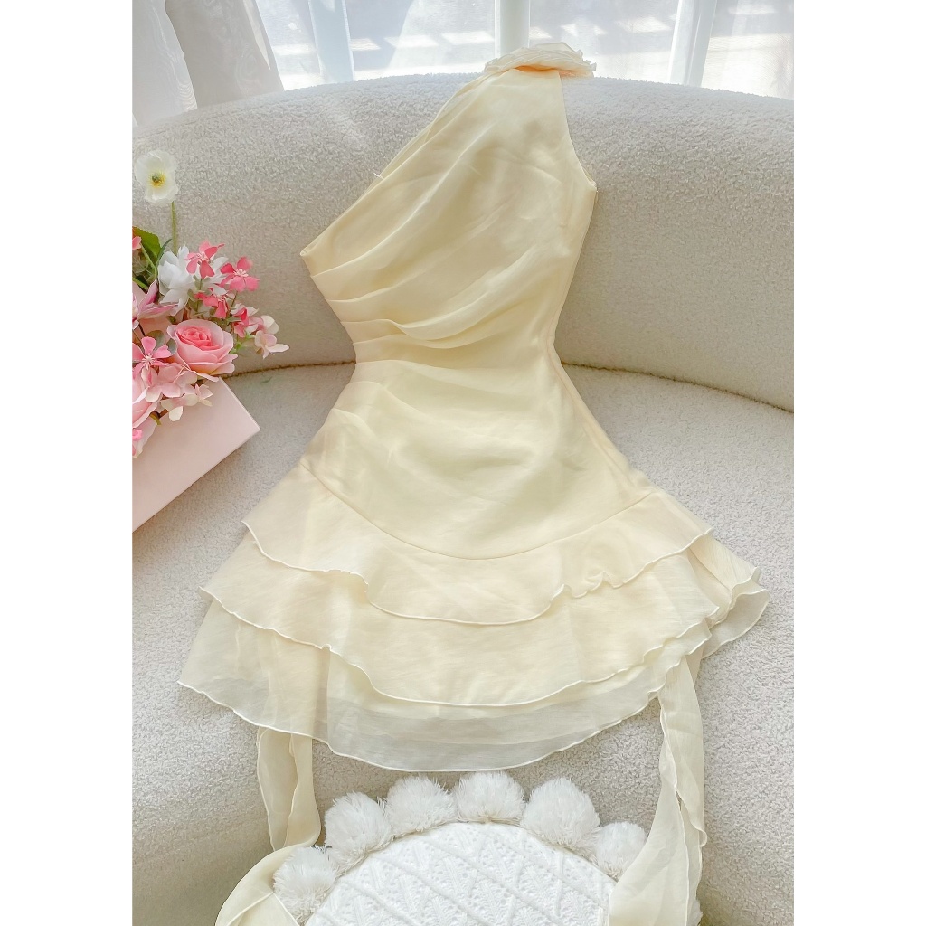 Đầm nữ chéo vai xinh xắn nhiều tầng Semina Dress | BigBuy360 - bigbuy360.vn