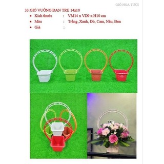 Giỏ vuông đan nhí 14x10 combo 10 giỏ