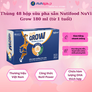 Thùng 48 hộp sữa pha sẵn Nutifood NuVi Grow 180 ml (từ 2 tuổi)