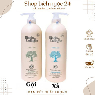 Dầu gội xả biotin collagen chống rụng kích thích mọc tóc siêu mềm mượt biotin &collagen 1000ml