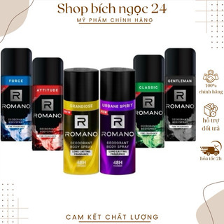 Xịt khử mùi toàn thân ngăn mồ hôi và mùi cơ thể Romano Attitude/Gentleman/Force/Classic 150ml