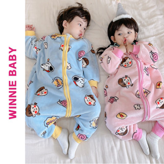 [SIÊU ẤM] Túi Ngủ Cho Bé LÔNG TUYẾT Mềm Mại, Bodysuit Cho Bé, Bộ Đồ Ngủ Mùa Đông Liền Quần Có Khóa Kéo, Pijama Giữ Nhiệt