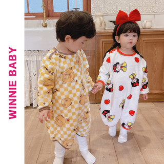 [SIÊU ẤM] Túi Ngủ Bé Đi Học Lông Tuyết Mềm Mại, Bộ Đồ Ngủ Liền Thân Bodysuit Giữ Ấm Mùa Đông, Bộ Áo Dài Cho Bé Chơi Tết