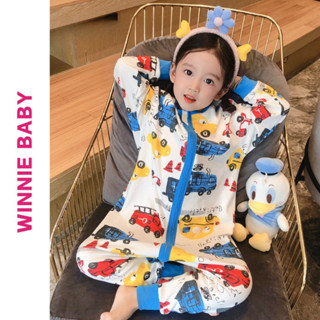 [DÀY DẶN] Túi Ngủ Cho Bé COTTON Dài Tay, BodySuit Cho Bé, Bộ Đồ Ngủ Mùa Đông Liền Quần Có Khóa Kéo, Bộ Pijama Giữ Nhiệt