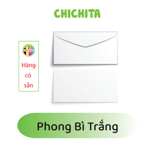 (Có sẵn) Bao thư, phong bì trắng A5, A6, 11x19cm giấy ốp 120 CHICHITA