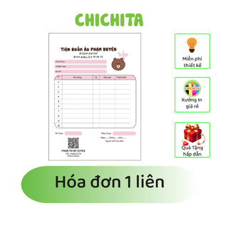 In Hóa đơn bán lẻ CHICHITA theo yêu cầu 1 liên ( In Từ 2 quyển)