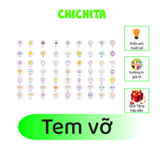 Combo 1000 giá 85k Tem Bảo Hành Tem Niêm Phong, Tem Vỡ, Decal Vỡ + Bế Sẵn CHICHITA theo yêu cầu