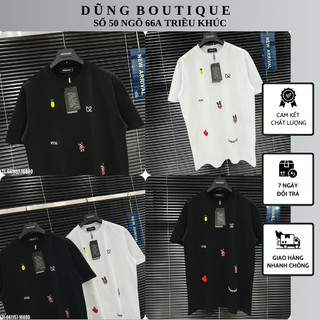 Áo phông dsq nam thêu sticker siêu chất - áo thun dsq nam thêu họa tiết cực xịn