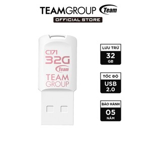 USB 2.0 Team Group C171 32GB chống nước Taiwan (Trắng) - Hãng phân phối chính thức
