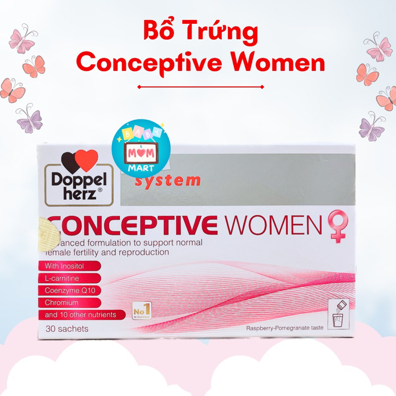 Conceptive Women - Bổ Trứng, Tăng Khả Năng Thụ Thai, Đa Nang Buồng Trứng, Vitamin Tổng Hợp Cho Bà Bầ