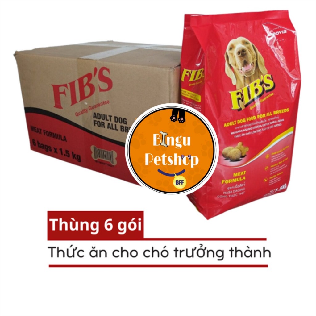 [ THÙNG 6 GÓI x 1,5 KG]  Thức ăn cho chó lớn FIb's