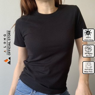 Áo thun baby tee trơn đơn giản, basic tee form ôm chất cotton thoáng mát