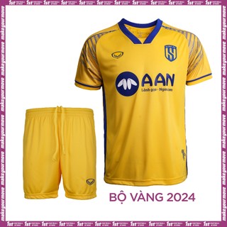 Bộ Thi Đấu CLB Sông Lam Nghệ An 2024 Màu Vàng - Thương hiệu Grand Sport