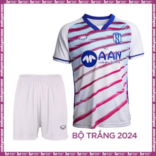 Bộ Thi Đấu CLB Sông Lam Nghệ An 2024 Màu Trắng - Thương hiệu Grand Sport