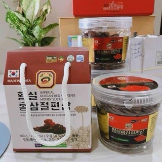 Hồng sâm thái lát tẩm mật ong hộp nhựa 200g hàn quốc cao cấp