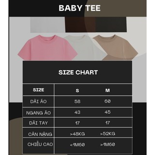 Áo Thun Baby Tee Trơn Đơn Giản, Basic Tee Form Ôm Chất Cotton Thoáng Mát