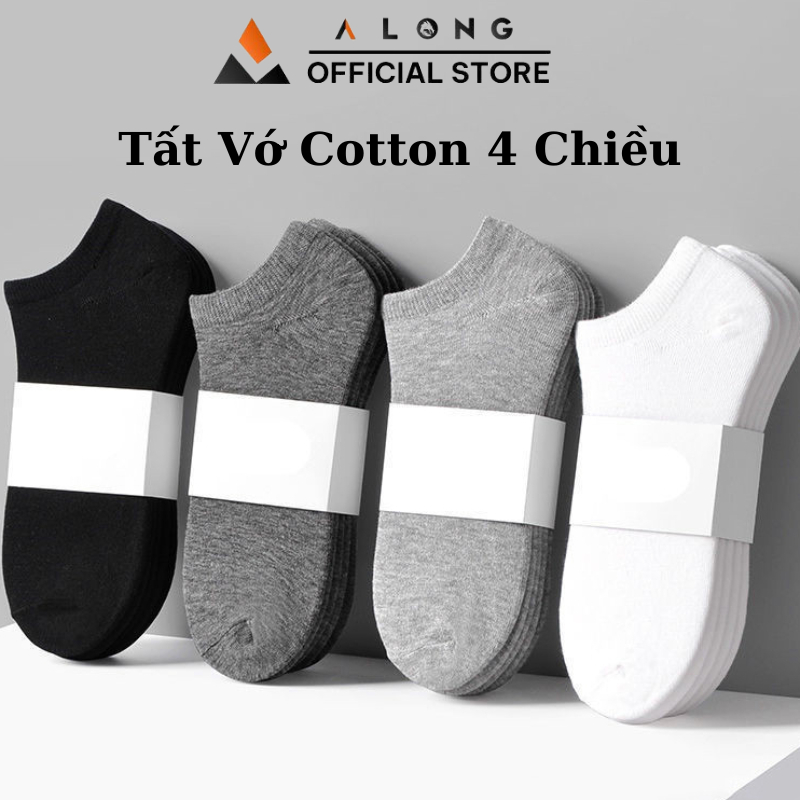 [ 5 ĐÔI ]Tất Ngắn Nam Nữ Vải Cotton Mềm Mại Co Giãn 4 Chiều, Vớ Thấp Cổ Màu Trơn Chống Hôi Chân ALON