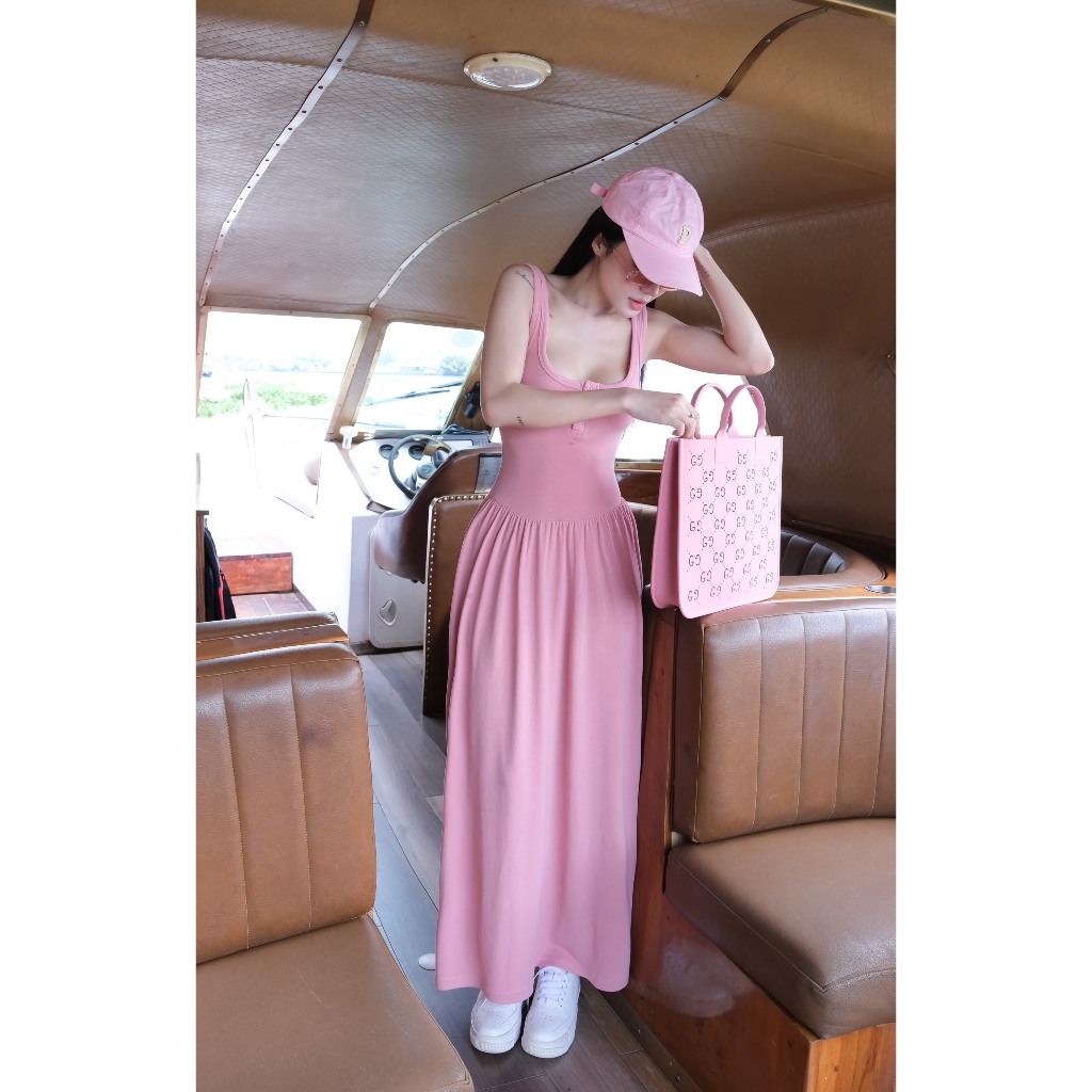 Đầm maxi thun 3 nút , By MeiMei