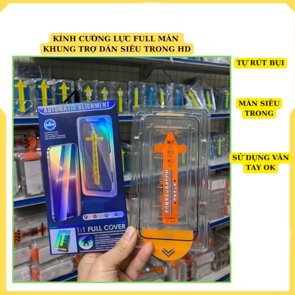 kính cường lực iphone khung tự dán KINGKONG GLASS trong suốt cho ip 6plus/7 plus/8 plus/x/xr/xs/xs max/11/12/13/14/15