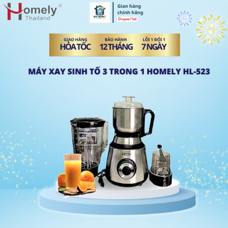 Máy Xay Sinh Tố Homely 3 trong 1 Công Suất 600W, Máy Xay 3 Cối Chắc Chắn, Nhanh Gọn, Thiết Kế Hiện Đại, BH 12 Tháng