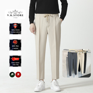 Quần âu nam cạp chun ống suông Unisex, quần baggy nam co giãn ống rộng phong cách Ulzzang V.K.STORE - QUZ