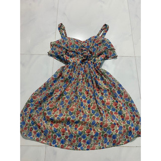 Đầm maxi dây hoa dây kéo sườn