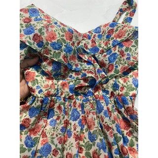 Đầm maxi dây hoa dây kéo sườn