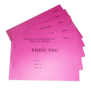 Phiếu thu 1 liên A5