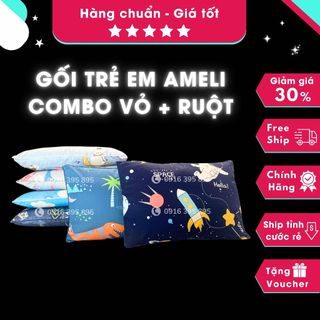 Gối trẻ em Ameli 35*50 kèm ruột nhiều màu đa tính năng