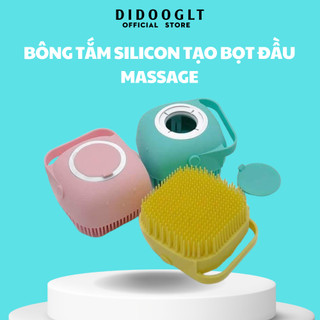 Bông tắm silicon tạo bọt đầu massage, bàn chải tắm tạo bọt thiết kế nhỏ gọn màu sắc đa dạng - Didooglt