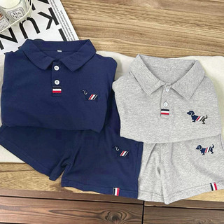 Bộ cổ bẻ bé trai thom 2m than ghi
