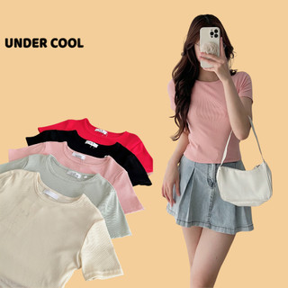 Áo Cộc Nữ Thun Tăm Cổ Tròn UNDERCOOL Mùa Hè Dáng Ngắn Ôm Body Basic