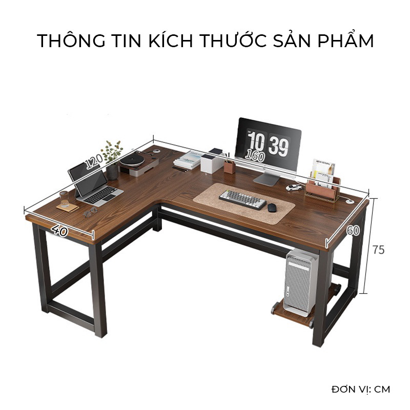 Bàn làm việc thương hiệu IGA với thiết kế bàn chữ L tiết kiệm diện tích decor góc phòng GM126 | BigBuy360 - bigbuy360.vn