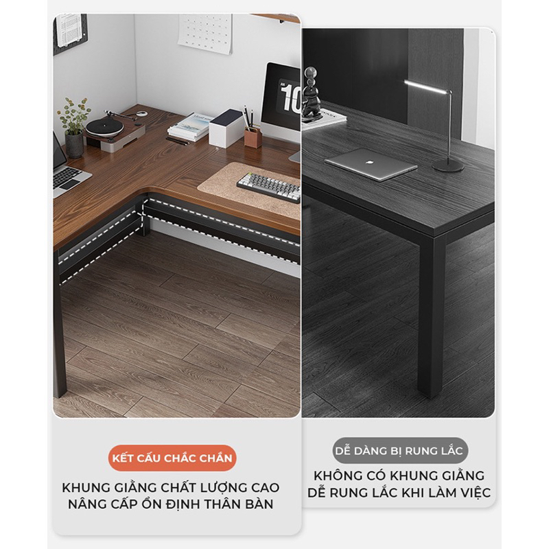 Bàn làm việc thương hiệu IGA với thiết kế bàn chữ L tiết kiệm diện tích decor góc phòng GM126 | BigBuy360 - bigbuy360.vn