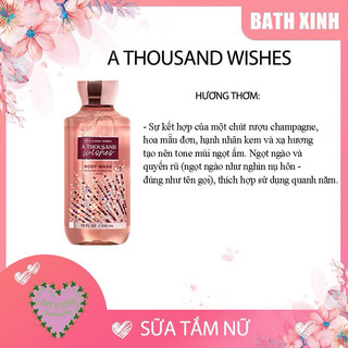 Gel tắm bath & body works, a thousand wishes 295ml