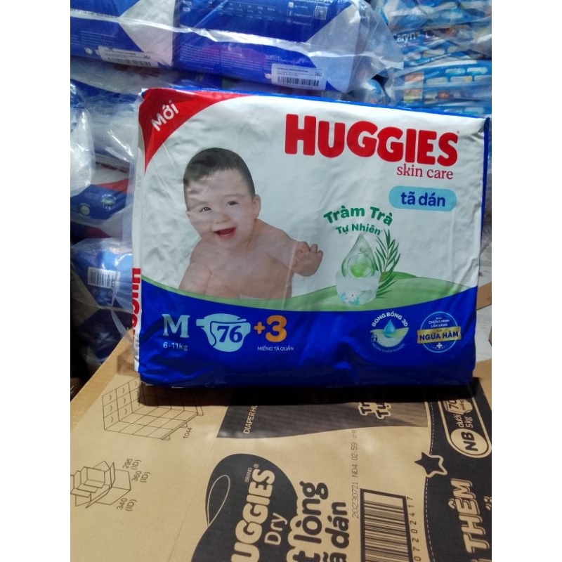 Tã dán sơ sinh huggies S80+2 mẫu mới từ 4-8kg