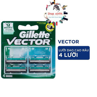 Dao Cạo Gillette Vector 1UP, lưỡi cạo râu 4s Vector và bọt cạo râu Gillette 175g
