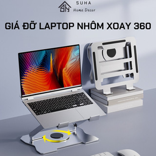 Giá đỡ laptop đế tản nhiệt laptop ipad máy tính bằng thép xoay 360 độ công thái học phù hợp tất cả các size laptop