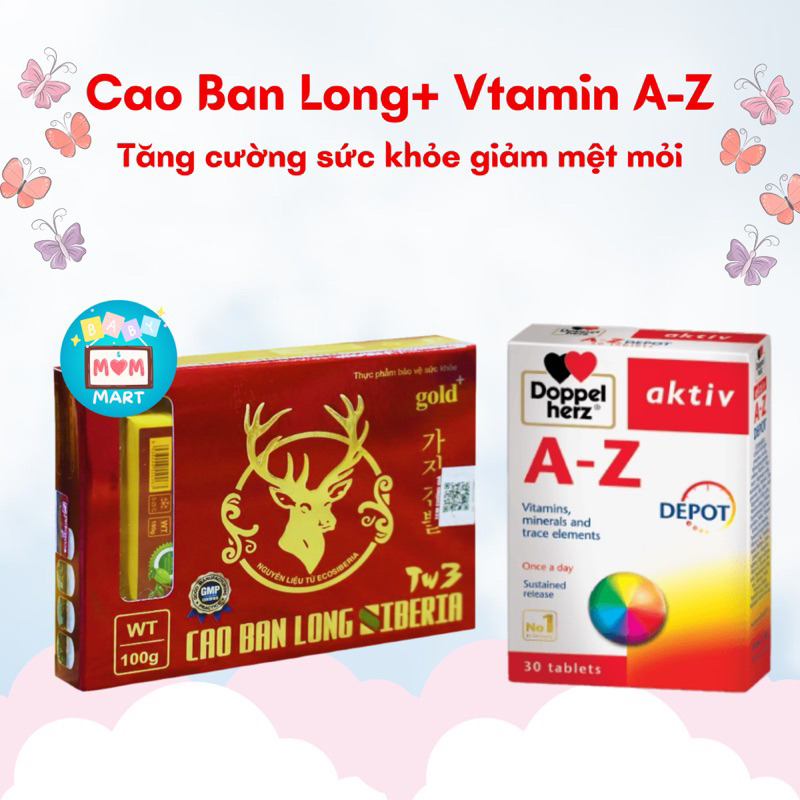 Combo tăng cường sức khỏe, giảm mệt mỏi, cho người suy nhược cơ thể, Cao Ban Long Siberia Tw3 và Vit