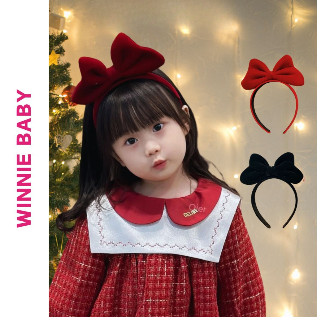  Bờm Cài Tóc Đính Nơ Phong Cách Hàn Quốc Dễ Thương Cho Bé Gái Dịp Giáng Sinh Noel Christmas Năm mới Tết New Year 