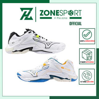 Giày Mizuno Wave Lightning Z8 Trắng Đen và Trắng Xanh Cam - Giày Chuyên Bóng Chuyền Cao Cấp cổ thấp hỗ trợ bật nhảy tốt