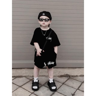 Bộ quần áo cho bé trai sstussy ball 8,set áo phông quần đùi trẻ em,tpkids.[m664]