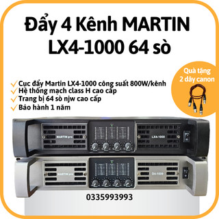 Main Đẩy công suất 4 kênh Martin Pro LX4-1000 mới nhất ,có chống chập dây loa, 850w/1 kênh tặng kèm dây kết nối Tú audio