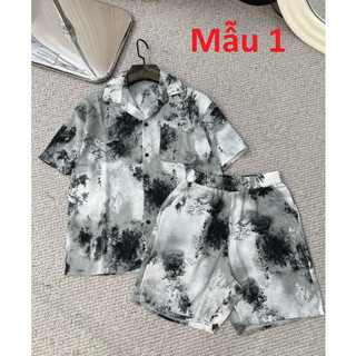 Bộ đồ mặc mùa hè chất lụa, bộ lụa cộc tay họa tiết cực đẹp cực mát