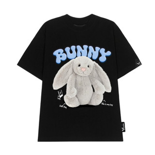Áo Thun Nam Nữ Phối Cao Cấp Local Brand Hot Trend Phiên Bản Đặc Biệt Form Oversize Bunny Xám-OV480
