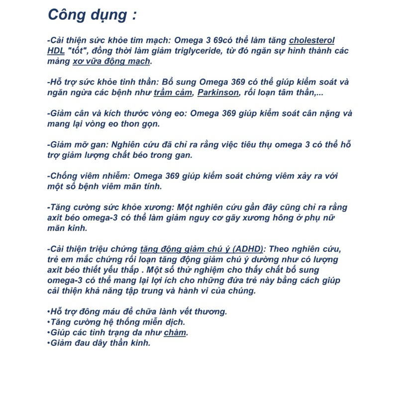 Viên Uống Dầu Cá Omega 3.6.9 Olive - Giúp Sáng Mắt, Bảo Vệ Võng Mạc ,Giảm Mỡ Máu ,Bổ Não, Tăng Miễn Dịch Khỏe Tim Mạch