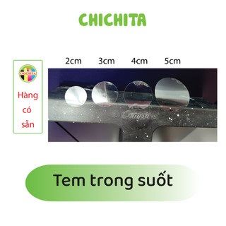(Có sẵn) Set 1000 tem niêm phong nilon trong suốt 1-4cm CHICHITA