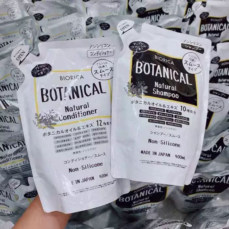 Dầu gội xả Botanical Biorica Organic Non silicon Nhật Bản chính hãng 400 ml