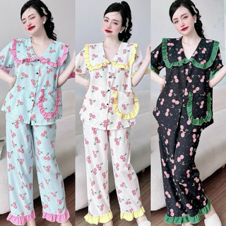 Pijama Bigsize dài 55-100kg dtn07 chất lụa hàn cao cấp